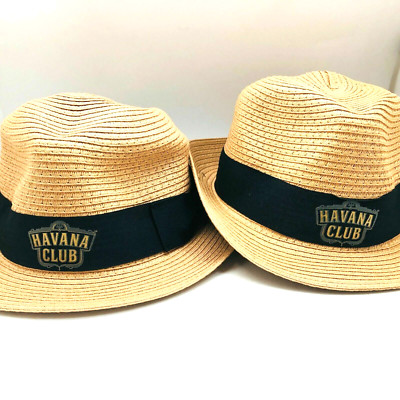 LOT X 2 HAVANA CLUB Cuban Rum Liquor Brown Fedora Hat ~ New without tags