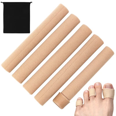BASIC VALUE ESSENTIALS Open Toe Finger Tubes Sleeves Protector Cushions Fabric Silicone Gel Lining