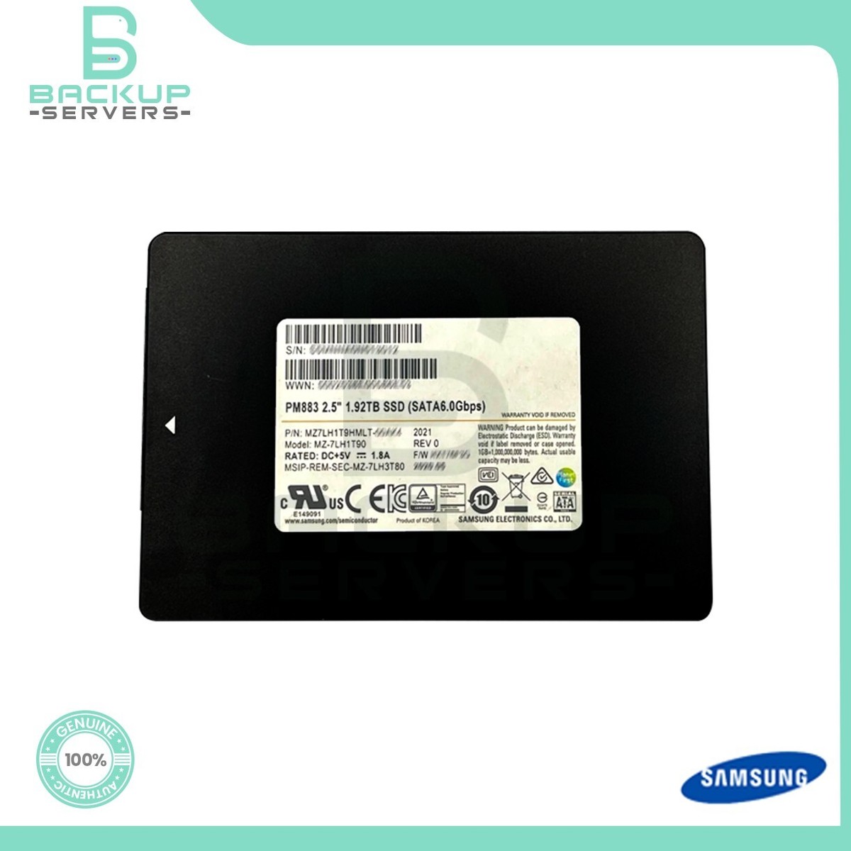MZ7LH1T9HMLT Samsung PM883 6Gbps SATA TLC Internal SSD