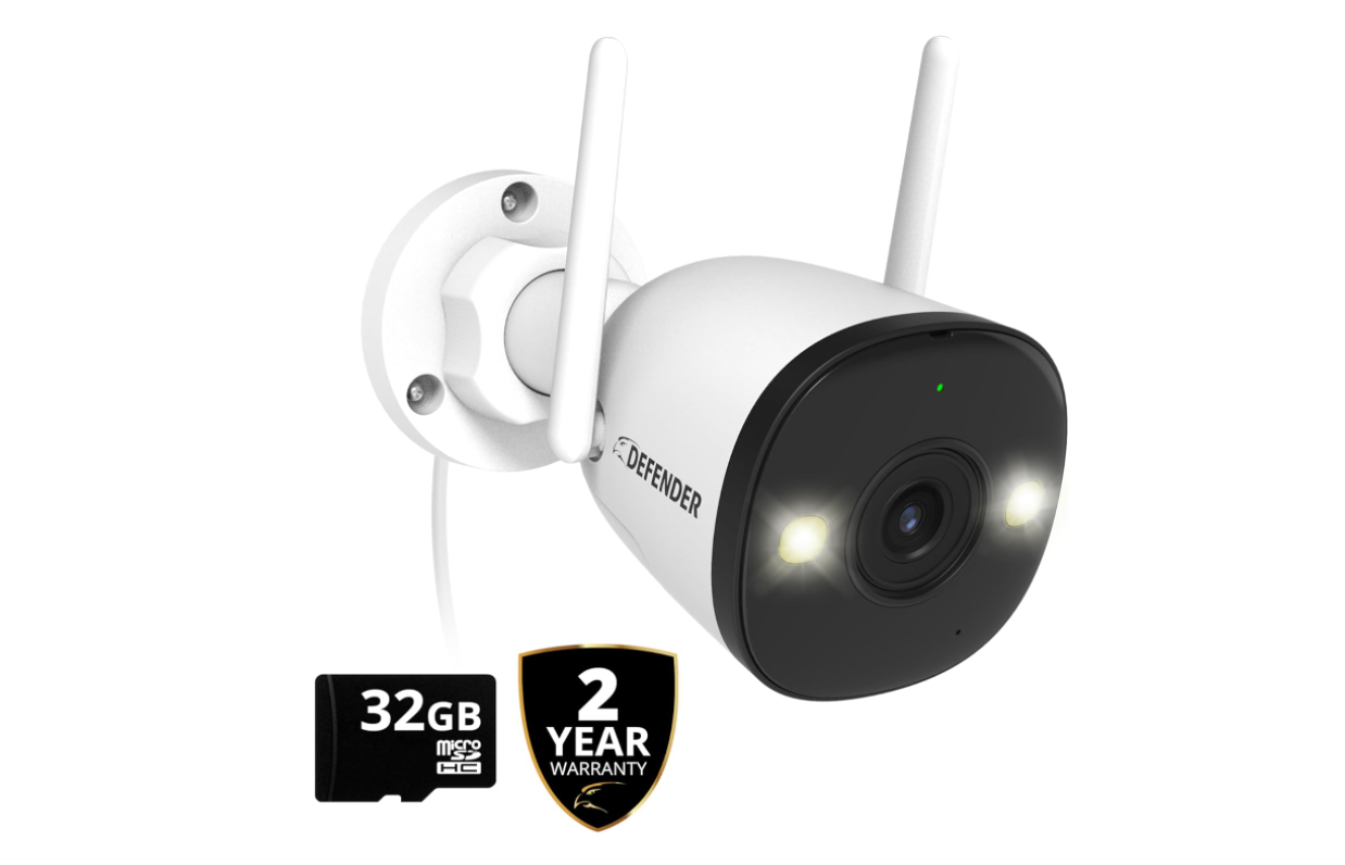 Defender AI Powered Guard Pro 4K 8MP WiFi 6/Bluetooth, Plug & Play Outdoor Home
