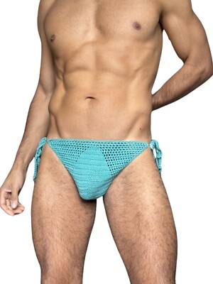 Men Swim Bikini Crochet handmade Unique Piece S