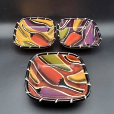 Clay Art "Cayenne" Dipping Bowls Chili Pepper Theme Set of 3