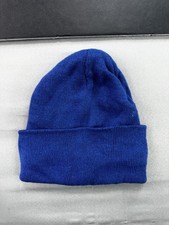 Blue Knit Beanie Adult One Size Fits All Black Lining Unbranded Stretch