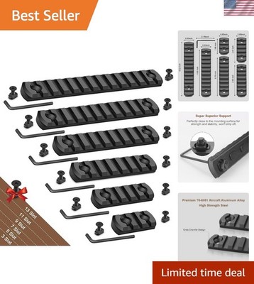 Single Picatinny Aluminum Accessory Rail Set 3 5 7 9 11 13 Slots with 13 T-Nu...