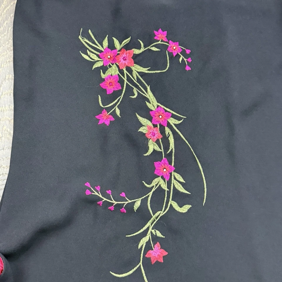 Vintage S.L. Blusa Floral Moda Cuello Redondo Mujer 10 Top Negro Bloomcore Foto 2 de 4