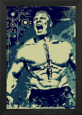 Brock Lesnar Digital Art Gerahmtes Wandbild Poster Leinwanddruck Bild
