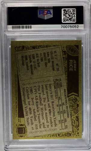 1986 Topps Jerry Rice #161 - PSA - EX-MT 6 - 49ERS - Picture 3 of 4