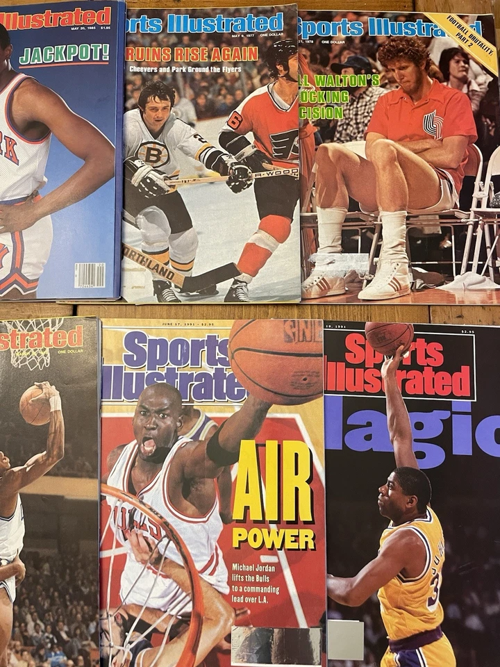 13 revistas ilustradas deportivas aleatorias Magic Dr. J Jordan de los años 70-80 diferentes Foto 2 de 4