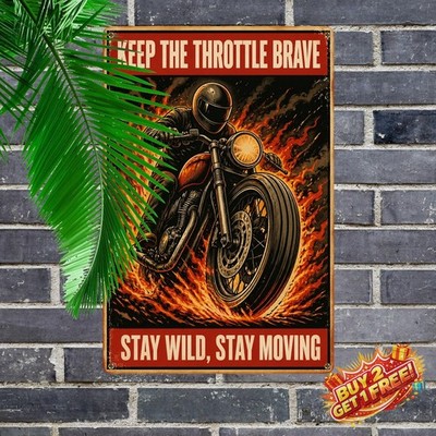 Rustic Mountain Biking Metal Sign Outdoor Sports Decor