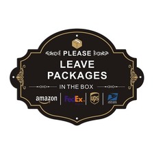 Adfitjo Please Leave Packages in the Box Sign, 10.6 "x 7.7" Aluminum, Black