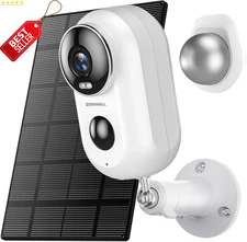 Solar Security Camera Wireless Outdoor 2K 3MP Color Night Vision IP66 US