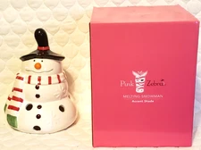 Pink Zebra Melting Snowman Accent Shade Simmer Pot Candle Cover Winter Christmas