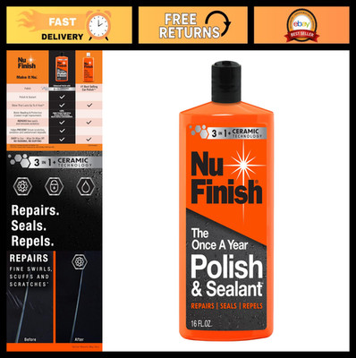 Car Polish & Paint Sealant - 3-in-1 Ceramic Technology, Repairs & Repels, 16oz