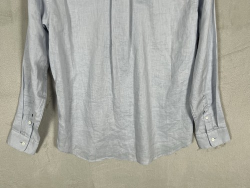 UNIQLO Women's Linen Button Up Shirt Small Blue Long Sleeve Solid - Picture 13 of 18
