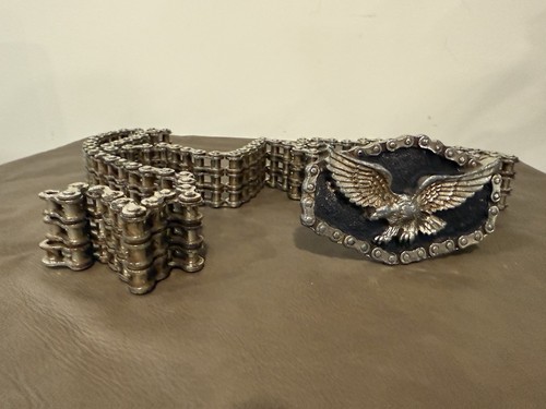 Vintage Harley Davidson Chain Belt  Eagle Buckle