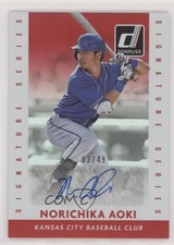 2015 Panini Donruss Signature Series Red 3/49 Norichika Aoki #60 Auto 0b0