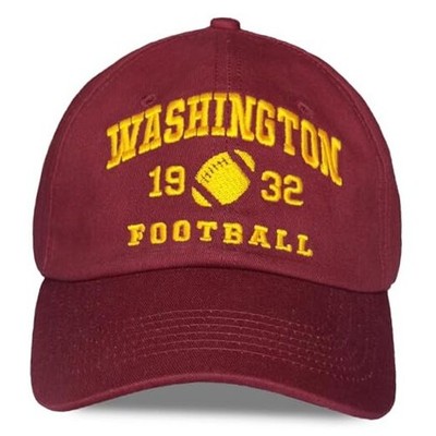 Football Fans Embroidered Hat for Men Women Sport Fans One Size Brown Was