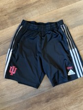 Men's adidas Black Indiana Hoosiers Sideline Three-Stripe Knit Shorts Size L
