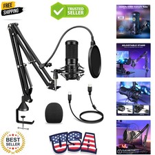 USB Condenser Microphone, 192kHZ/24bit Professional PC Streaming Podcast Card...