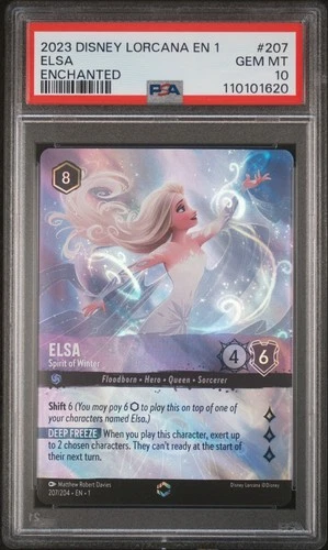2023 DISNEY LORCANA EN 1-THE FIRST CHAPTER #207 ELSA - SPIRIT OF WINTER PSA 10