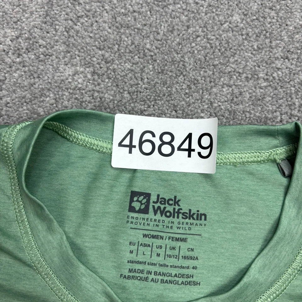 Camisa Jack Wolfskin Mujer Verde Mediana Senderismo Aire Libre Sendero Senderismo Dama Foto 3 de 4