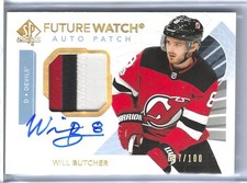 Will Butcher 2017-18 Future Watch Limited Patch Auto 27/100 New Jersey Devils