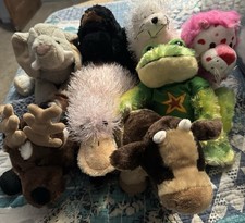 Lot Of 8 Webkinz No Codes Pink Platypus, Frog Elephant, Cow, Reindeer..