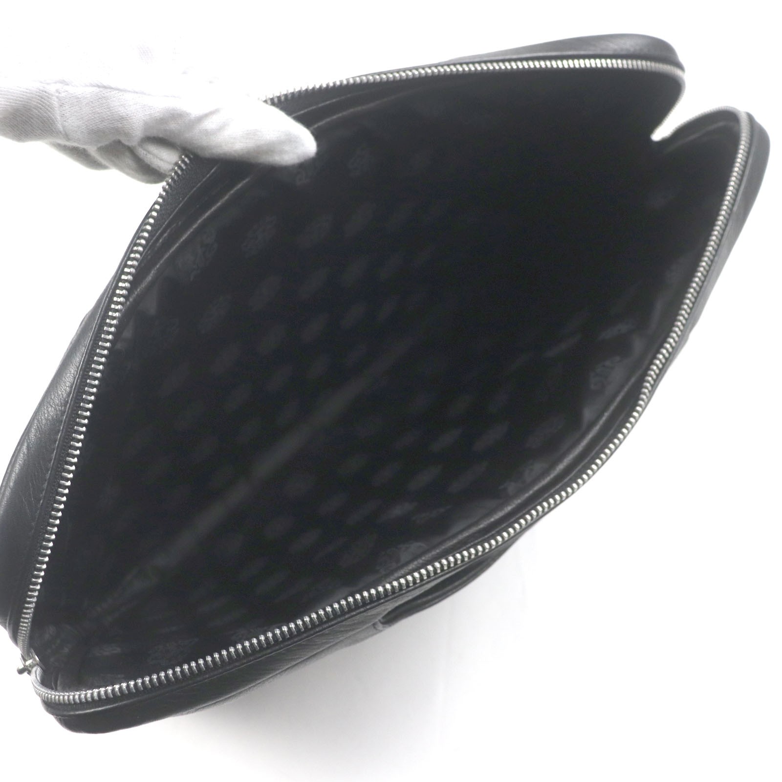 Great CHROME HEARTS Briefcase CREEPY BAG Dagger Zip black leather mens thumbnail 8