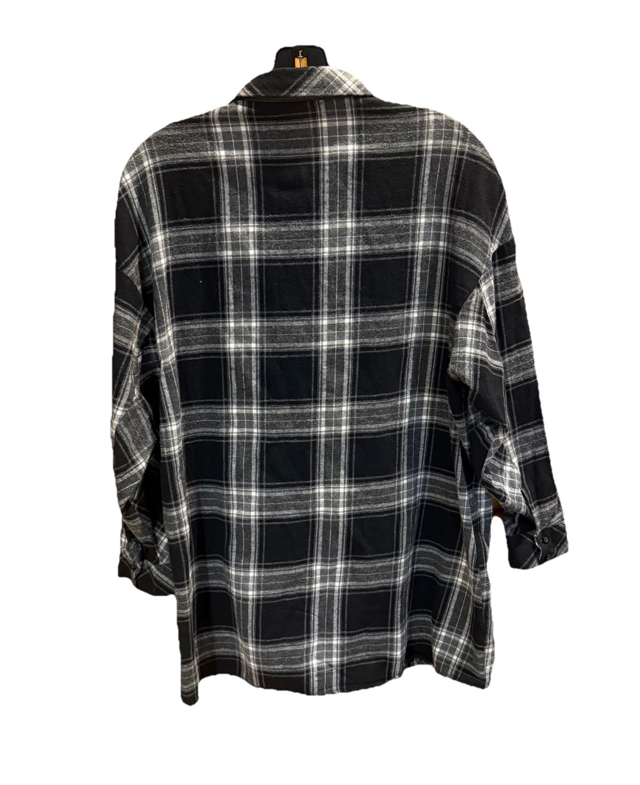 Zara Basic Black White Plaid Flannel Button Down … - image 2