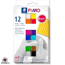 Oven Bake FIMO Soft Polymer Clay Set - 12 Multicolor Packs for Creative Arts