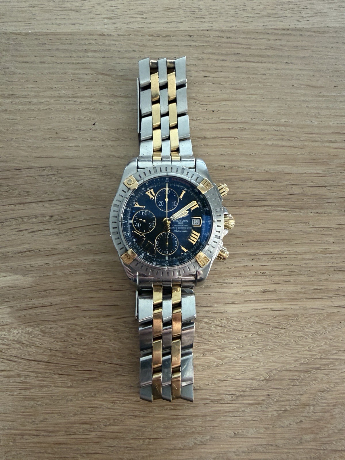 Breitling Chronomat Evolution Chronograph Stainless Steel and Yellow Gold