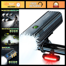 Super Bright 5800 Lumen Rechargeable Bike Lights, 10 Mode LED Headlight Tailli