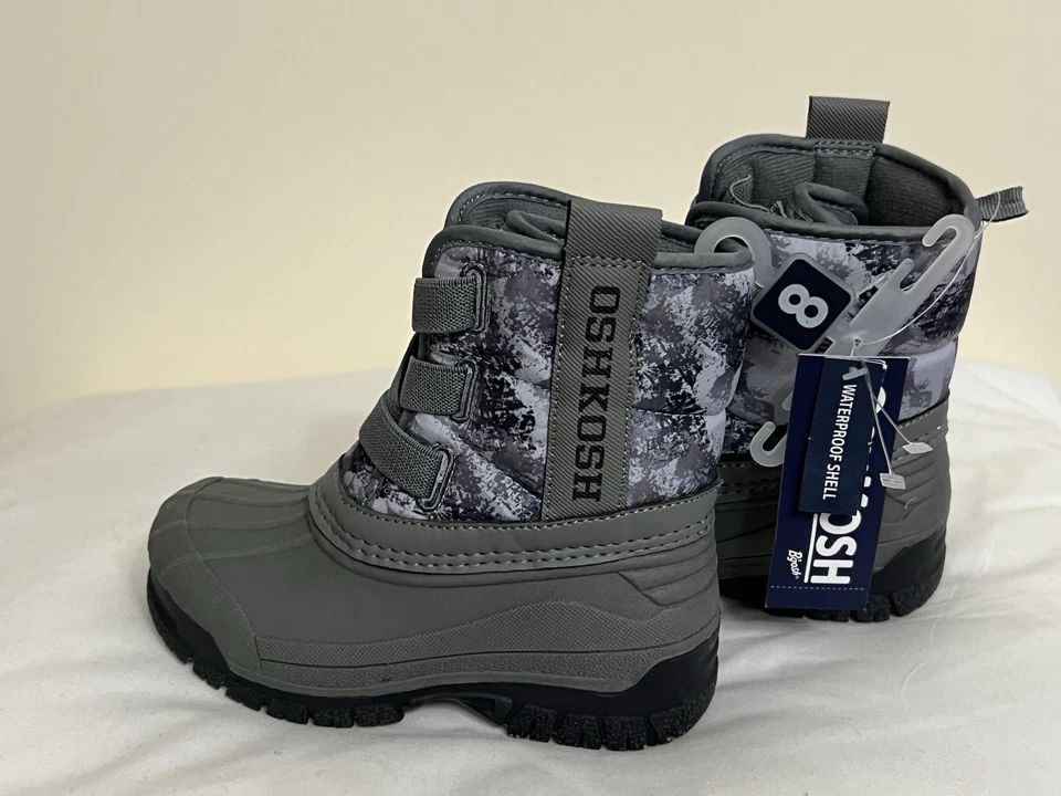 Oshkosh B'Gosh Niño Pequeño Ivan-B Botas Talla 8 Gris Multi Nuevo Impermeable Shell Zapatos Foto 4 de 4