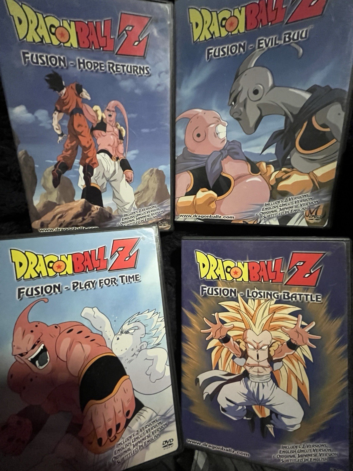 4 DVD Lot Dragon Ball Z Fusion Anime English Japanese Hope Returns Evil Buu