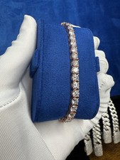 US Tennis Bracelet SOLID 925 Sterling Silver MOISSANITE Passes Tester 4mm