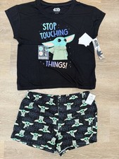 Women  s Star Wars Grogu Baby Yoda Pajama Set Size L 2PC Sleepwear Kohl  s NWT