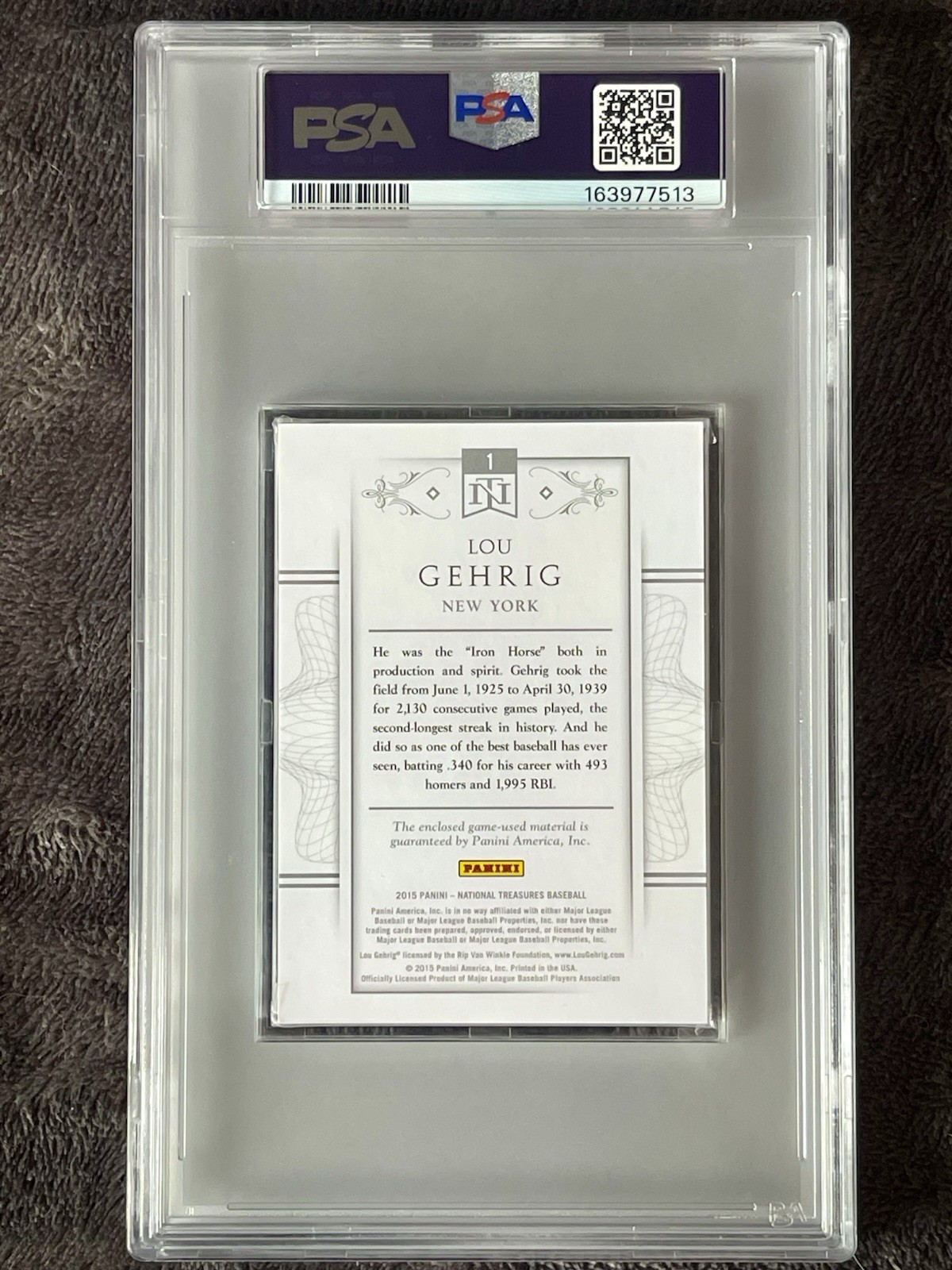 Lou Gehrig 2015 National Treasures 2/5 Game Worn Stirrups PSA 10 Pop 1 Museum🔥 view 3
