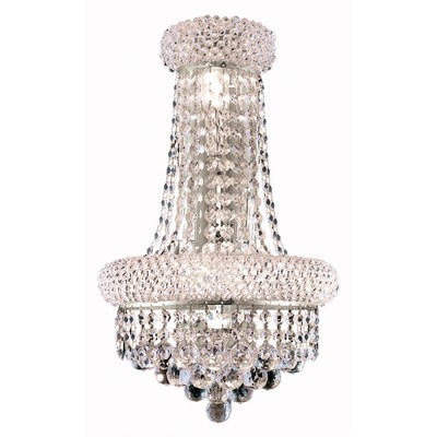 Elegant Lighting V1800W12SC/RC Primo Wall Sconce Silver and Clear Mirror
