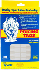 Jewelrysupply Jewelry Price Tags Rectangle White - 1000 Pack Professional Adhesi