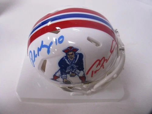 Tom Brady and Drake Maye Signed Patriot, Mini Helmet W/COA HOLO