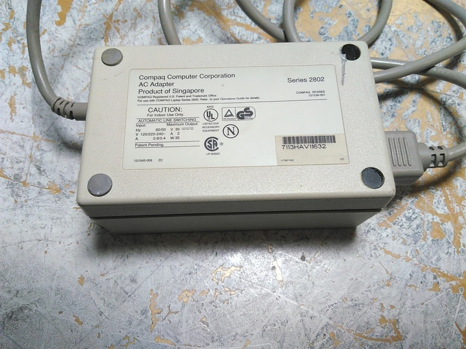 Adaptador CA para laptop Compaq Series 2802 121236-001 com carregador de bateria externo 2803 - Imagem 4 de 4