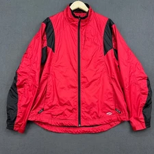 Brooks Running Windbreaker Jacket Men's XL Red Black Lightweight Track Athletic