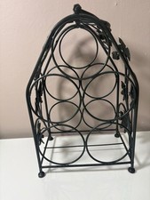 Tuscan-style Wrought Iron Wine Rack with Grape Vine Design