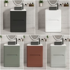 Bathroom Worktop Floor Standing Vanity Unit 2 Drawer Countertop Basin Sink