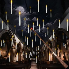 Floating Candles with Wand, 20 PCs Hanging Flameless Floating Candle with Wan...