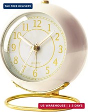 AYRELY Battery Operated Desk Alarm Clock with Light,Silent No Ticking,Small Tab