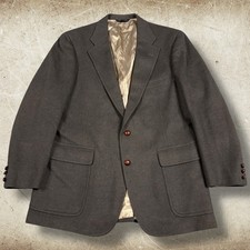 Vintage Chaps Ralph Lauren Camel Hair Blazer Mens 42R Leather Buttons Scotland