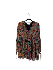 Rixo London Patchwork Print Mini Dress Multicolor Boho Retro Size S