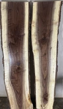 (2) live edge black Walnut Boards Kiln dried and planed 1.1/8”x6.5-8.5”x38”
