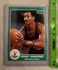 1984- 1985 Star Card #12 of 13 Sidney Moncrief Milwaukee Bucks Signed No COA
